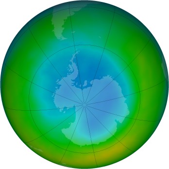 Antarctic ozone map for 2012-08
